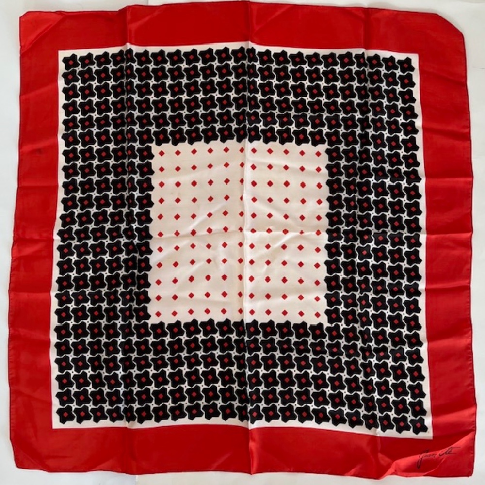 Jean T Red Border Surrounding A Multi-Color Abstr… - image 2